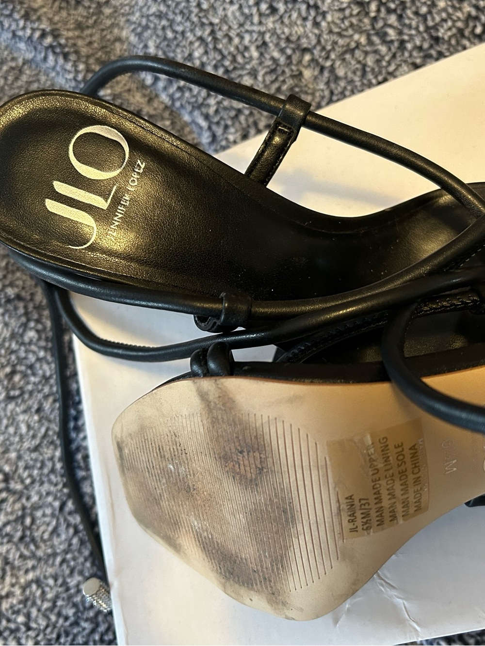Black Strappy High Heel Sandals - Women - Picture 5 of 6